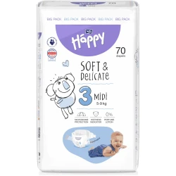 Scutece Bella Baby Happy Soft & Delicate Midi 3 (5-9 kg), 70 buc. cumpăra în Chișinau. Foto 1