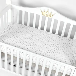 Cearșaf de pat pe elastic PernaMea Stele Gri, 120x60 cm cumpăra în Chișinau. Foto 1