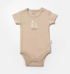 Боди с коротким рукавом BabyCosy Giraffe Ivory & Ecru, 2 шт. (9-12М) купить в Кишиневе. Фото 4