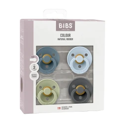 Круглые латексные соски Bibs Petrol & Sage & Baby Blue & Iron (0-6 мес.), 4 шт. купить в Кишиневе. Фото 3