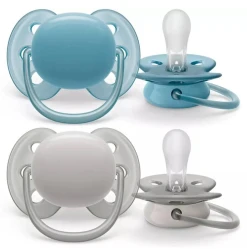 Suzeta ortodontică din silicon Philips Avent Soft Blue&Grey (6-18 luni), 2 buc. cumpăra în Chișinau. Foto 1
