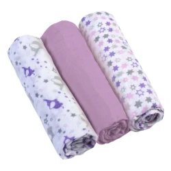 Пелёнки муслиновые BabyOno Фиолетовый (70x70 см), 3 шт купить в Кишиневе. Фото 1