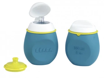 Поильник cиликоновый 2 в 1 Beaba BabySqueez Blue (6 мес +), 180 мл купить в Кишиневе. Фото 3
