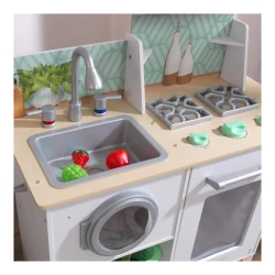 Bucătărie pentru copii KidKraft Whisk & Wash, cu mașină de spălat, albă cumpăra în Chișinau. Foto 3