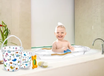 Căldărușă transparentă pentru baie BabyJem, Albă cumpăra în Chișinau. Foto 2