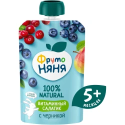 Пюре ФрутоНяня Витаминный салатик из черники (5 месяцев+), 90 г купить в Кишиневе. Фото 4