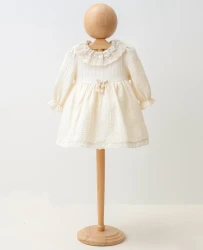Платье с длинным рукавом Mymio Muslin Ecru & Beige (6-9М) купить в Кишиневе. Фото 1