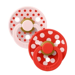 Круглые латексные соски Bibs Polka Blossom & Candy Apple (6-18 мес.), 2 шт. купить в Кишиневе. Фото 1