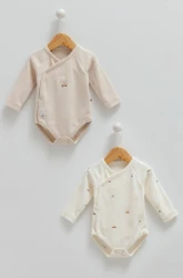 Body cu mâneca lungă Caramell Flaying Cars Beige & Ivory, 2 buc. (3-6L) cumpăra în Chișinau. Foto 1