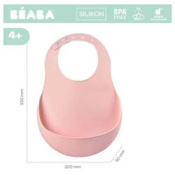 Слюнявчик силиконовый Beaba Old Pink купить в Кишиневе. Фото 4
