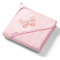 Банное полотенце BabyOno Butterfly Pink, 100x100 см купить в Кишиневе. Фото 1