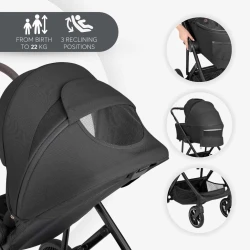 Cărucior 3 în 1 KikkaBoo Chiara Black cumpăra în Chișinau. Foto 8