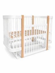 Set Pătuț Kuzea Elza White Nature + Comoda-măsuță de înfășat HappyBaby Pro 800 MDF White cumpăra în Chișinau. Foto 3