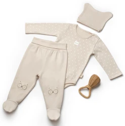 Комплект из 3 штук BabyCosy Beige (6-9М) купить в Кишиневе. Фото 1