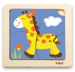 Puzzle din lemn Viga Girafă, 4 elemente cumpăra în Chișinau. Foto 1