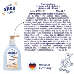 Loțiune pentru copii cu unt de shea Sanosan Baby Dry Skin, 200 ml cumpăra în Chișinau. Foto 3