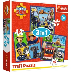 Пазл Trefl 3in1 Prism A&D Fireman Sam Fireman Sam's day, 106 элементов купить в Кишиневе. Фото 1