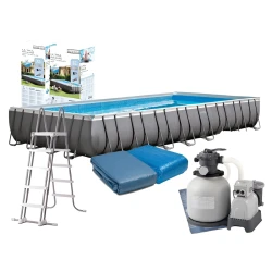 Bazin pentru copii Intex Ultra XTR Frame Rectangular + pompă de filtrare 10500 l/h, 54368 litri cumpăra în Chișinau. Foto 4