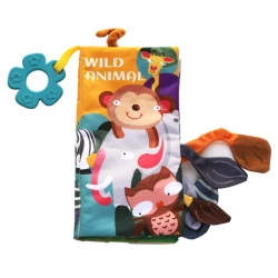 Carte educationala Kikkaboo Cloth book with teether Wild Animal cumpăra în Chișinau. Foto 1