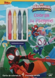 Раскраска Marvel Паучок и его удивительные друзья. Раскрашиваем с Паучком с 4 восковыми мелками купить в Кишиневе. Фото 1
