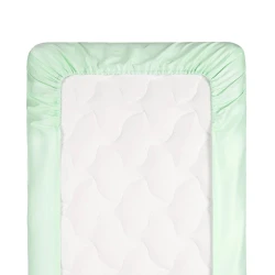 Cearsaf de pat pe elastic Perina Sateen Premium Verde, 160x80 cm cumpăra în Chișinau. Foto 5
