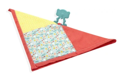 Игрушка для прорезывания зубов с одеялом BabyJem Patchwork Красная купить в Кишиневе. Фото 6