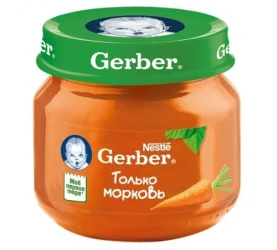 Пюре Gerber Моркови (4 мес+), 80 г купить в Кишиневе. Фото 1