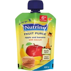 Piure Nutrino din mar-banana-biscuiti (6 luni+), 100 g cumpăra în Chișinau. Foto 1