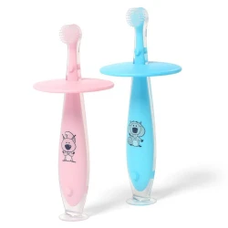 Зубная щетка силиконовая BabyOno Pink/Blue (6+ мес.) купить в Кишиневе. Фото 1