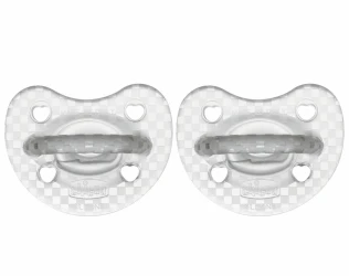 Suzetă ortodontică din silicon Chicco Physio Crystal Transparent (16-36 luni), 2 buc. cumpăra în Chișinau. Foto 1
