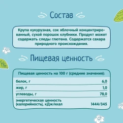 Хрустящие палочки ФрутоНяня с кукурузой, яблоком и клубникой (12 мес+), 20 гр купить в Кишиневе. Фото 2