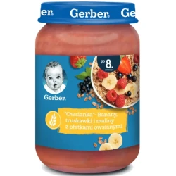 Пюре Gerber банан–клубника–малина–овсяные хлопья (8 мес+), 190 г купить в Кишиневе. Фото 1