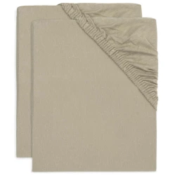 Простыня на резинке Jollein Jersey Olive Green, 120x60 см, 2 шт. купить в Кишиневе. Фото 1