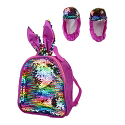 Rucsac cu paiete și balerini Essa Toys, roz multicolor, 30x20x6 cm cumpăra în Chișinau. Foto 1