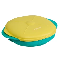 Farfurie compartimentată cu ventuză și capac U-grow Yellow&Blue, 19×24×6 cm cumpăra în Chișinau. Foto 1