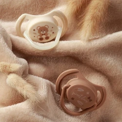 Suzetă simetrică din silicon BabyOno Night & Day Caramel & Creamy (0-6 luni), 2 buc. cumpăra în Chișinau. Foto 9