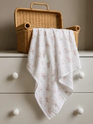 Пледик PernaMea Double Layer Flowers Ivory, 110x110 см купить в Кишиневе. Фото 2