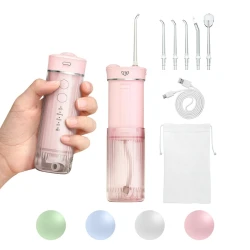 Портативный ирригатор JTF Sonic F300 с 5 насадками и УФ-лампой Pink купить в Кишиневе. Фото 2