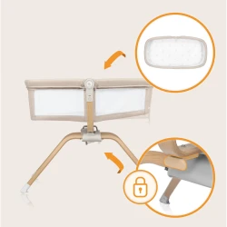 Кроватка Co-sleeper 3 в 1 Lionelo Malin Evo Beige Natural купить в Кишиневе. Фото 5