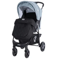 Cărucior de plimbare Lorelli Daisy Basic Black & Silver Blue + Foot cover cumpăra în Chișinau. Foto 2