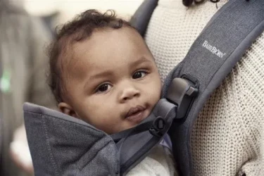 Marsupiu anatomic BabyBjorn One Denim Grey cu pozitii multiple de purtare, bumbac cumpăra în Chișinau. Foto 6