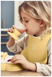 Слюнявчик из силикона BabyBjorn Powder Yellow/Powder Blue, 2 шт купить в Кишиневе. Фото 4
