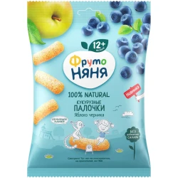 Хрустящие палочки ФрутоНяня с кукурузой, яблоком и черникой (12 мес+), 20 гр купить в Кишиневе. Фото 1