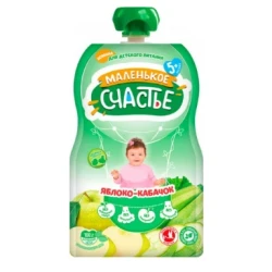 Piure Маленькое Счастье din mere,dovlecel (5 luni+), 90 g cumpăra în Chișinau. Foto 1