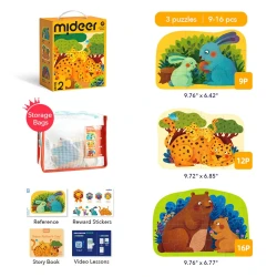 Puzzle educativ Mideer Level Up Level 2 Animal Families, 37 elemente cumpăra în Chișinau. Foto 2