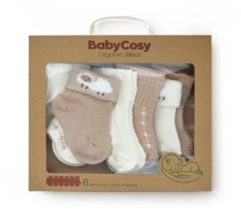 Носочки BabyCosy Beige, 6 шт. (12-24M) купить в Кишиневе. Фото 1