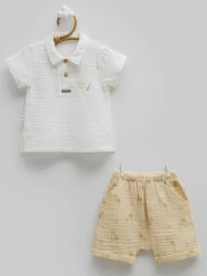 Комплект из 2 штук Caramell Free Boy Beige (3-6М) купить в Кишиневе. Фото 1
