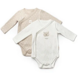 Body cu mânecă lungă BabyCosy Ivory & Ecru, 2 buc. (6-9L) cumpăra în Chișinau. Foto 2