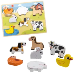 Puzzle din lemn Viga tactil – inserție Ferma, 7 elemente cumpăra în Chișinau. Foto 1
