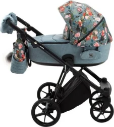 Carucior 3 in 1 Adamex Porto Flowers Blue cumpăra în Chișinau. Foto 1